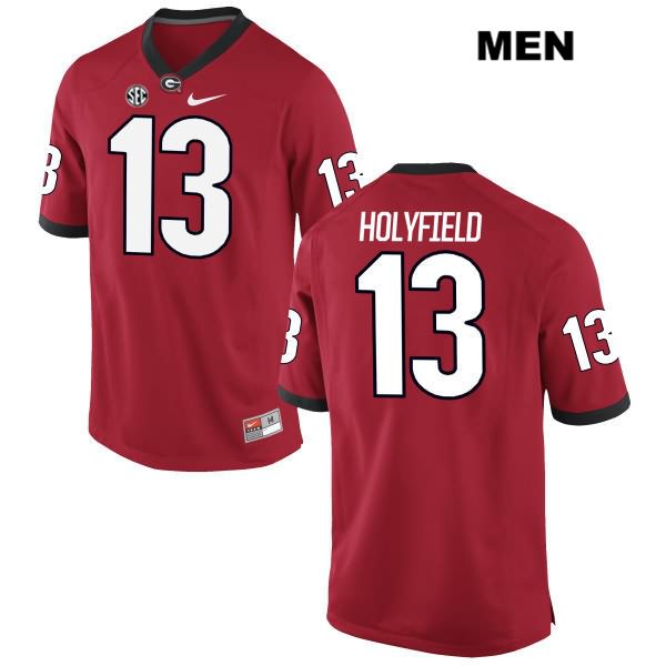 Georgia Bulldogs Men's Elijah Holyfield #13 NCAA Authentic Red Nike Stitched College Football Jersey RJT2256SB